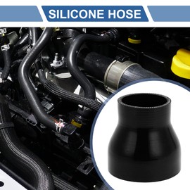 X AUTOHAUX 1 Pcs Straight Coupler Silicone Hose 51mm/2.01"-76mm/2.99" ID 76mm/2.99" Length 0° Car Silicone Coolant Hose 3-Ply 4mm Thickness Air Intake/Turbo/Intercooler Piping Tube Black