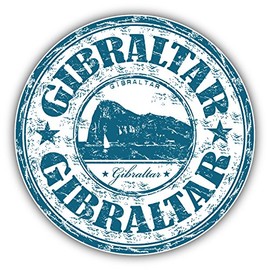 Gibraltar Grunge Stamp Bumper Sticker | Car Decor, Laptop Computer, Water Bottle, Wall, Window Waterproof Vinyl Decal