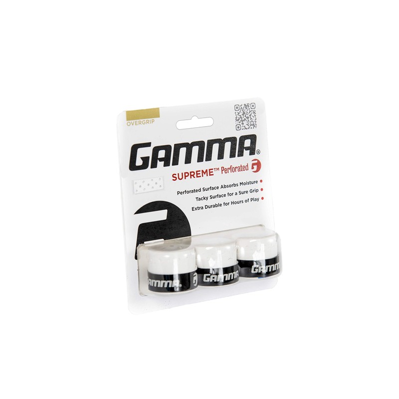 GAMMA Sports Supreme Perforated Overgrip - White AGSPO10