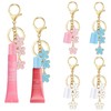 LUHOHI 4PCS Lip Balm Cap Keychain With Flower Charms for