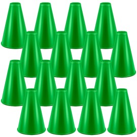 HSLCGF 16 Pcs Cheer Megaphone for Party Green DIY Plastic Megaphone Party Accessory for School Outdoor Activities DIY Decorations Party Favors Super Bowl Sports Match Game(16 Pcs, Green)