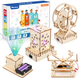Poraxy 4 in 1 STEM Kits for Kids Age 8-10, Science Kits Building Projects for Kids, STEM Toys for Boys Girls Age 8-13, 3D Puzzles Educational Craft 8-12, Birthday Gifts for 6 7 9 10 11 12 13 Year Old