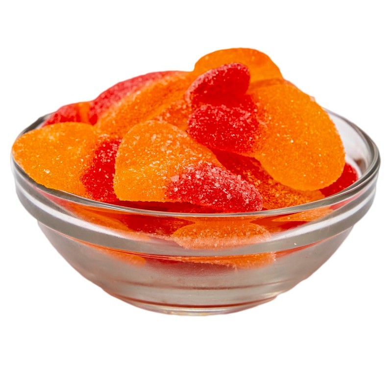 YANKEETRADERS Peach Gummy Hearts, 4 Pounds