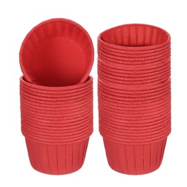 sourcing map Mini Cupcake Liners for Baking Cupcake, 50Pcs Cupcake Muffins Liners Cupcake Holders Paper Greaseproof Wrappers for Wedding, Showers, Gift, Red
