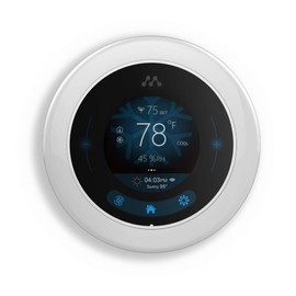 Momentum Meri Smart-Learning Thermostat | Intelligent Alerts, Safety Notifications, Humidity Sensor, High-Res Color Display, Geo-Location Temp Control, Smart Scheduling, Energy Saving | White