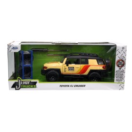 Just Trucks 1:24 Toyota FJ Cruiser with Rack Die-cast Car Yellow, Toys for Kids and Adults