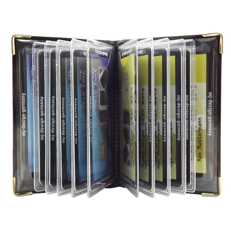 myledershop MJ-Design-Germany Credit Card Holder with 12 Compartments Made in
