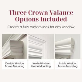 ARLO BLINDS Faux Wood Blinds with Crown Valance - 69.5" Width x 84" Height, White, Cordless Window Blinds & Shades - Blinds for Indoor Windows, 2" Faux Wooden Blinds for Home, Window Shades