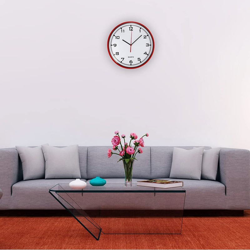MPM Quality Analogue wall clock - high-quality plastic frame, quartz