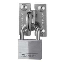 Master Lock 914060REURD Pack of Angled Padlock Eyes and Keyed Padlock, Silver