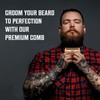 Viking Revolution Wooden Beard Comb & Case, Dual Action Fine