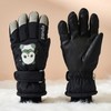 Ski Gloves with Thick Warm Liner Windproof Cartoon Print Hand