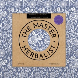 The Master Herbalist Fragrant LAVENDER Scented Drawer Liners in a BLUE William Morris Design | Pack of 5 Sheets (FOLDED) | Contains LAVENDER Essential Oil | Made in UK|