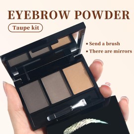 Eyebrow Powder Kit for Women - 3-Color Brow Palette with Dark & Light Brown Shades | Waterproof, Long-Lasting Formula for Natural-Looking Eyebrows - Easy to use (#02)