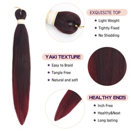 Beyond Beauty Braiding Hair pre stretched, Braids Synthetic Fiber Ombre Yaki Texture, Natural Easy Twist Braids Crochet Hair Hot Water Setting hair extensions
