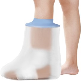 Waterproof Foot Cast Covers for Shower Adult, Upgrade Foot Cast Protector Watertight Cast Cover for Foot, Reusable Foot&Ankle Cover for Surgery Bandage Dressing Wound, No Mark on Skin (Adult foot)