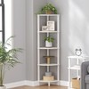 VIMBER Corner Shelf, 5-Tier Corner Bookshelf, Industrial Corner Ladder Shelf,