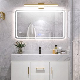 Ralbay 24inch Modern Gold Bathroom Vanity Light 20W Frosted Aluminum Modern LED Gold Bathroom Light Fixtures White Light 6000K