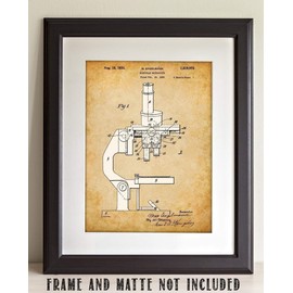 Compound Microscope - 11x14 Unframed Patent Print - Makes a Great Laboratory Decor and Gift Under $15 for Scientists and Doctors