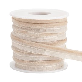 BENECREAT 10 Yards PapayaWhip Velvet Piping Bias Tape, 3/8 Inch Wide Welt Cord Piping Trim Fabric Edge with Velvet Lip Cord Trim for Sewing Clothing Upholstery Trimming