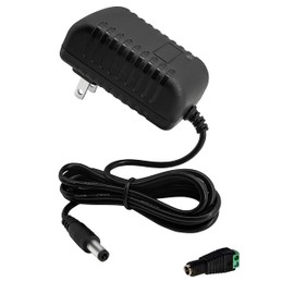 12Volt Power Supply 2Amp AC/DC Adapter Transformer 100-240 50/60Hz to DC 12V 2Amp Power Adapter Cord, 5.5mm x 2.5mm US Plug for dc12v LED Strip Light CCTV Camera