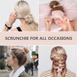12 Pcs Satin Hair Scrunchies for Women for Girls - Satin Silk Hair Ties, Ties for Hair Sleep,Scrunchy Ponytail Holder Softer Than Silk Scrunchies for Hair