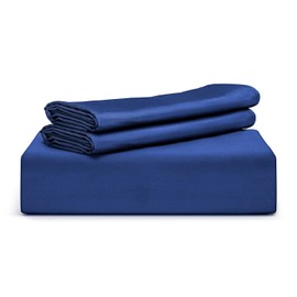 Tafts Duvet Cover Twin Size, 2 Piece Set, Pure 100% Viscose Derived from Bamboo, Luxuriously Soft, Silky Smooth and Cooling, 1 Pillowcase (Twin, Navy Blue)