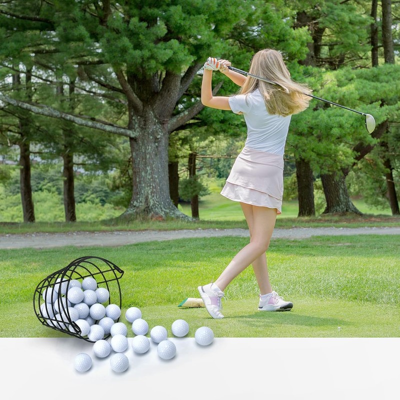 10L0L Metal Golf Ball Basket with Handle, Heavy Duty Golf