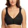 DotVol Women's Full Figure Front Closure Wirefree Jacquard Back Support