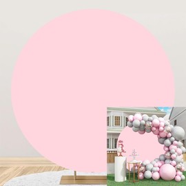 Bovlleetd 200 cm Pink Round Background Pure Pink Birthday Romantic Wedding Circle Shooting Background Fabric for Proposal Scene Baby Shower Decoration Photography Studio Props