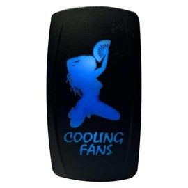50 Caliber Racing 50 Caliber Racing On/Off Rocker Switch LED Backlit Blue- Cooling Fans- UTV, Auto 20A 12V [5359A52Blue]