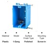 5-Pack-1-Gang PVC Electrical Outlet Box, 18 cu in Blue Switch