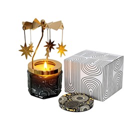 kingnero Lavender Scented Candle Carousel Rotary Candle Holder Spinning Tea Light Birthday Gifts for Women, Mom, Wife, Girlfriend, Sister, Female Friends, (North Star)