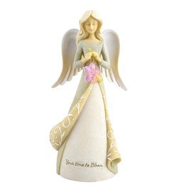 Enesco Foundations Expressions Your Time to Bloom Flower Angel Figurine, 7.5 Inch, Multicolor