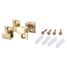 C.R. Laurence MC01BR CRL Brass 5/8" Wide Mirror Clip Set