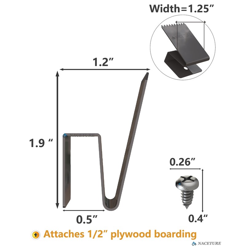 NACETURE Hurricane Window Board-Up Clips Universal and Reusable Hurricane Storm