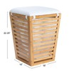 Household Essentials Slatted Natural Bamboo Hamper with Cushioned Lid and