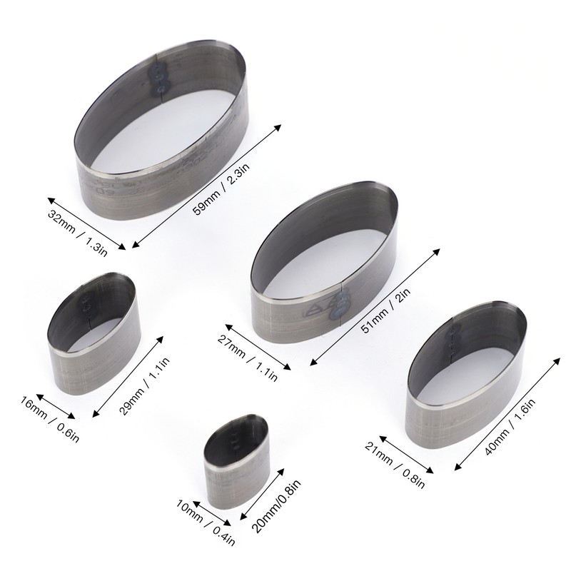 5Pcs Leather Punch Die Set Cutter Hollow Oval Cutting Mold