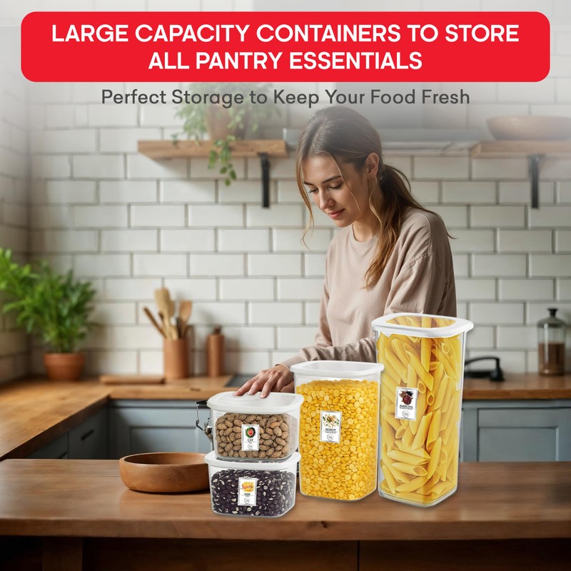 My Happy Home 12 Pcs Square Plastic Food Containers with