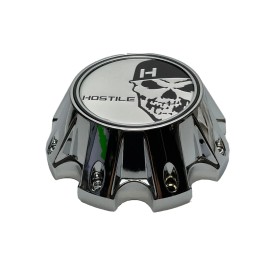 Hostile Special Edition Skull Logo Chrome 8 Lug Wheel Center Cap HC-8803 HC-8006