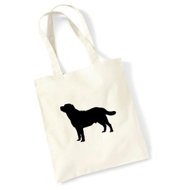 huuraa Jute Bag Labrador Retriever Silhouette Bag Cotton 10 Litres Size with Motif for Dog Lovers Gift Idea for Friends and Family, natural