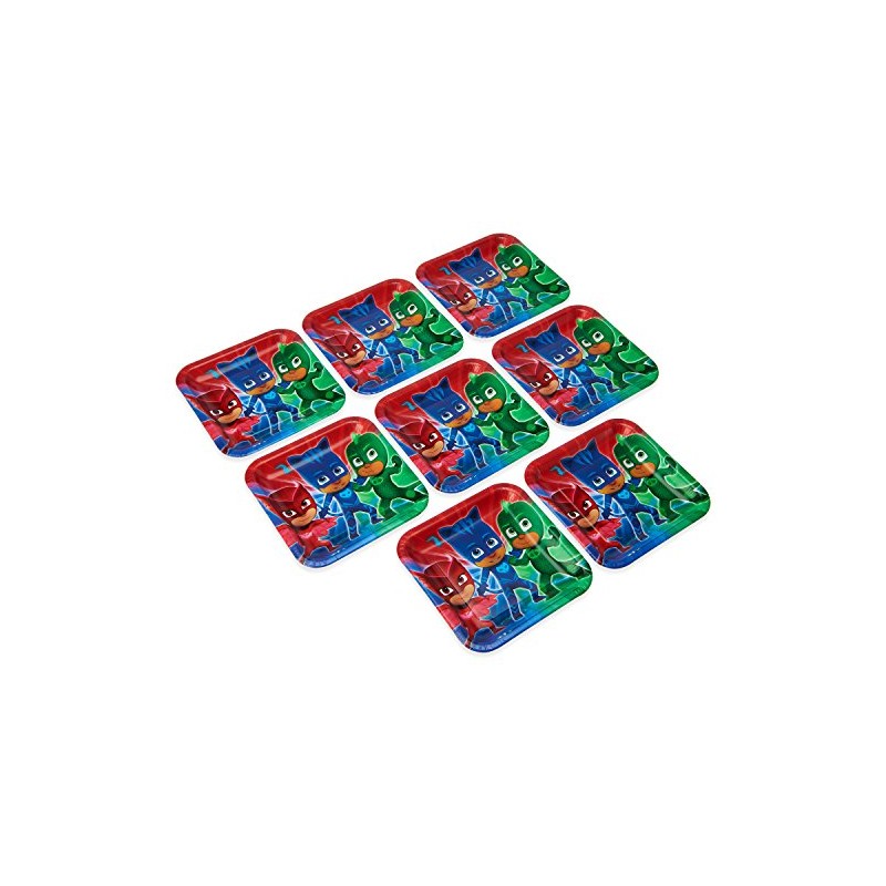 PJ Masks Square Paper Plates - 9" - Multicolor -