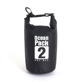 KOYOKOMA 2L Waterproof Bag, Dry Bag, Compact Bag, Pool, Sea, Beach, Outdoor, Shoulder Bag, Pouch, Swimming, Waterproof, Black, Japanese