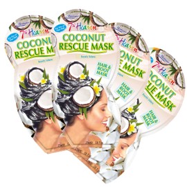 7th Heaven Coconut Hair & Root Rescue Mask, Pack of 4 – Hair Masks for Dry Damaged Hair – Hair Repair Treatment with Coconut Oil to Strengthen & Boost Volume