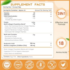 NATURE TARGET- “MultiColágenoPéptidosPolvo para Apoyo Articular, Colágeno Hidrolizado para Mujeres Hombres con MSM + GC,