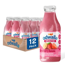 Odwalla Smoothie - Fruit Smoothie Mix Ready to Drink, Juice Blend, No Added Sugar, No preservatives - 13.9 oz Glass Bottles - Strawberry Banana