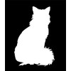 CAT SITTING SILHOUETTE - 5.5" WHITE VINYL DECAL STICKER