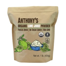 Anthony's Organic Lime Juice Powder, 1 lb, Freeze Dried, Unsweetened, Gluten Free, Non GMO