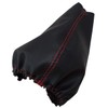 AERZETIX: Gear Stick Gaiter Faux Leather Black with Red Stitching