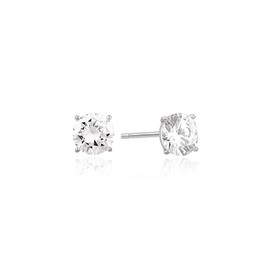 Mini White Silver Earrings (3mm) OTE117Q03Q Stone Color / 미니 화이트 실버 귀걸이 (3mm) OTE117Q03Q 스톤컬러